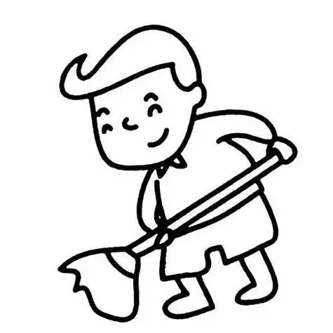 儿童简笔画小手真能干洗衣服人物