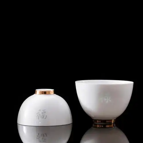 器社一筷幸福套装2人高档景德镇玲珑陶瓷餐具碗