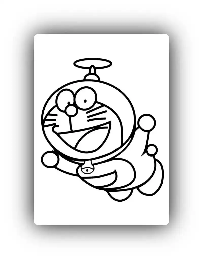 哆啦a梦 机器猫涂色素材 a4尺寸可以直接打印 #家长收藏 - 抖音