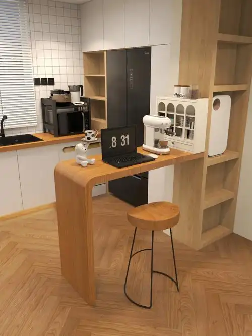 吧台就餐平时在这里办公也是不错的选择#厨房  #厨房设计  #装修设计