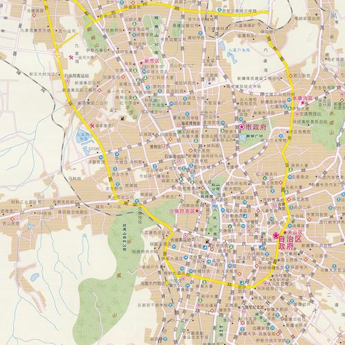 地图自驾游2020行车攻略旅游阿克苏喀什库尔勒城区旅游地图册