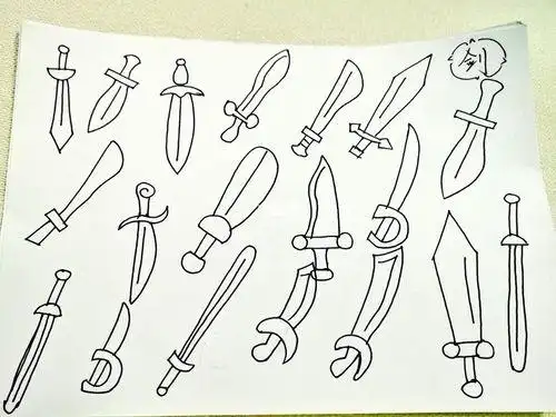 儿童简笔画宝剑
