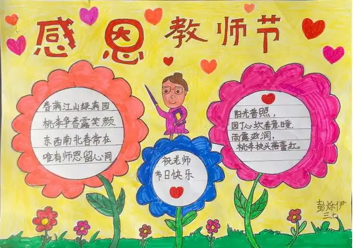 颂师恩手抄报图片