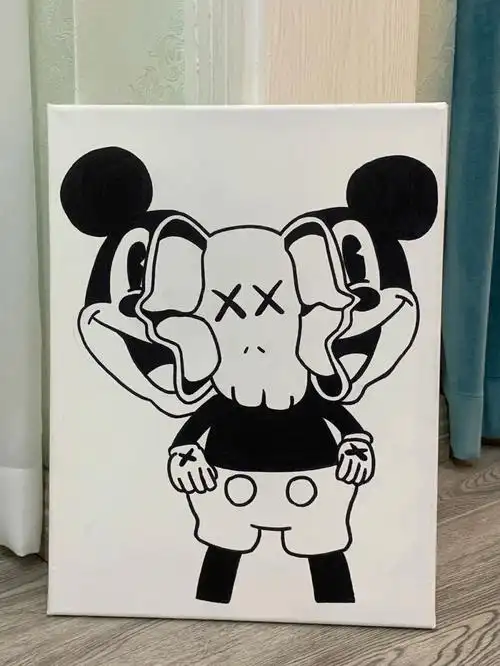 米奇勾线笔画简单入门画