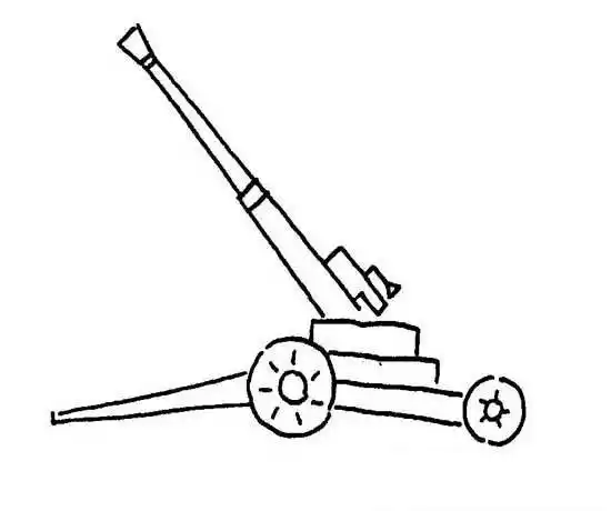 大炮简笔画 香蕉大炮简笔画 - 水彩迷