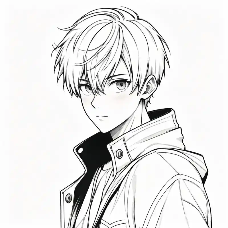 黑白素描动漫男生头像99 黑白素描的动漫男生头像来啦!