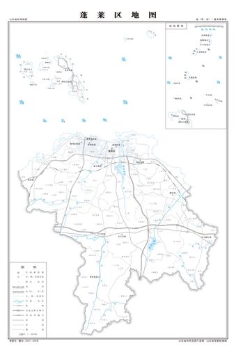 蓬莱区地图交通水系地形河流行政区划湖泊旅游铁路山峰卫星村界乡