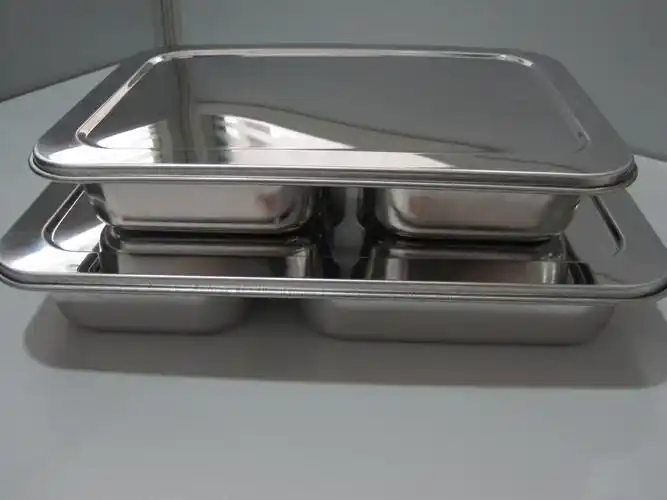 供应不锈钢四格快餐盒 带盖深餐盒 四格餐盒 单位食堂餐盒批发