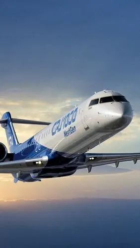 庞巴迪crj1000区域喷气式客机,天空,云彩,日落