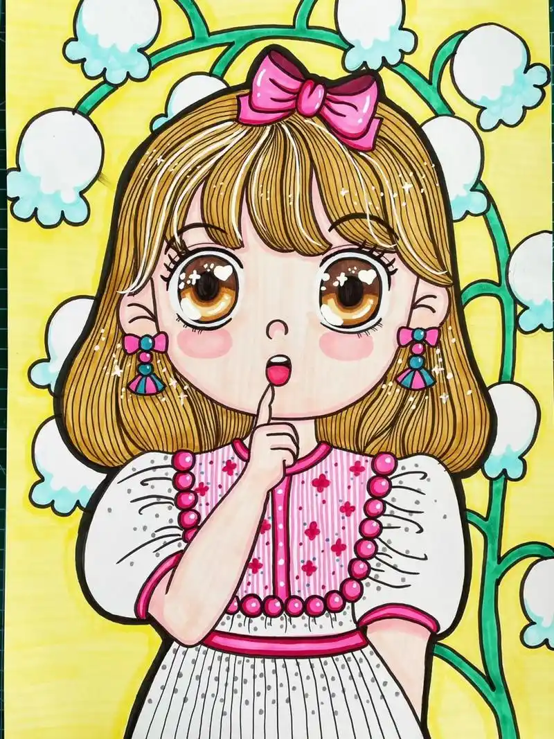 寻找小红书绘画大神# #马克笔简笔画# #动漫女孩# #动漫分享# #多