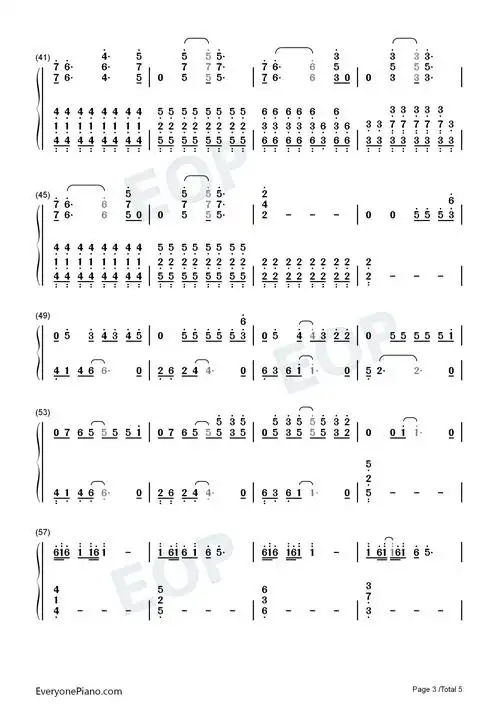 stay-防弹少年团双手简谱预览3