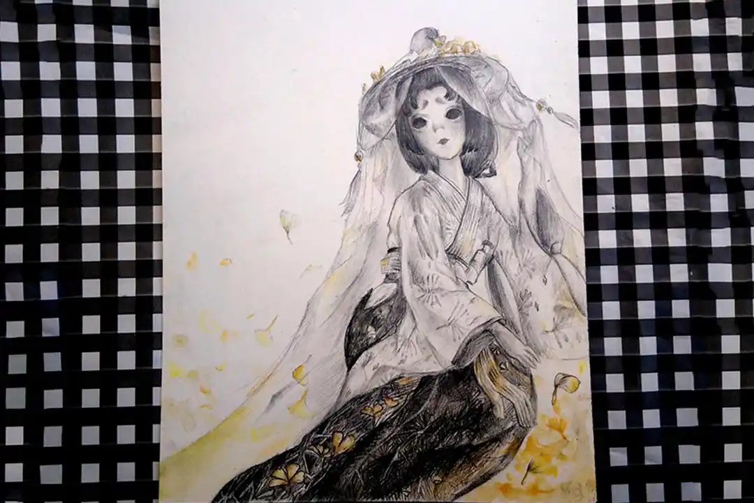 第五人格:玩家利用空闲时间,临摹红蝶罗生门,惟妙惟肖很惊艳