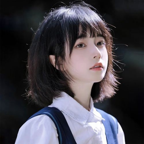 clcey假发女短发波波头假发套少女减龄学生仿真黑色日系圆脸头套式