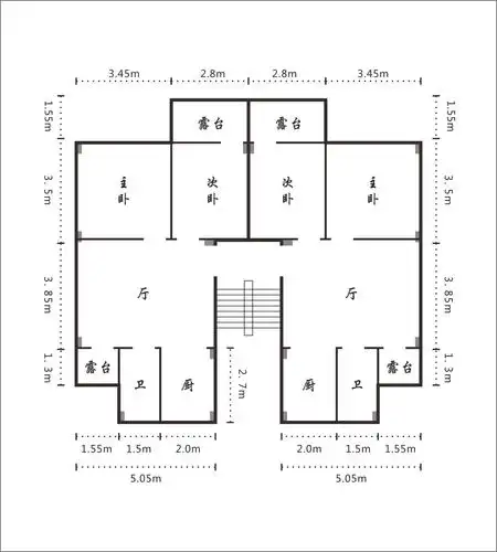 这一梯两户的小户型怎么装修好呢?这尺寸还没把墙体厚度去掉的