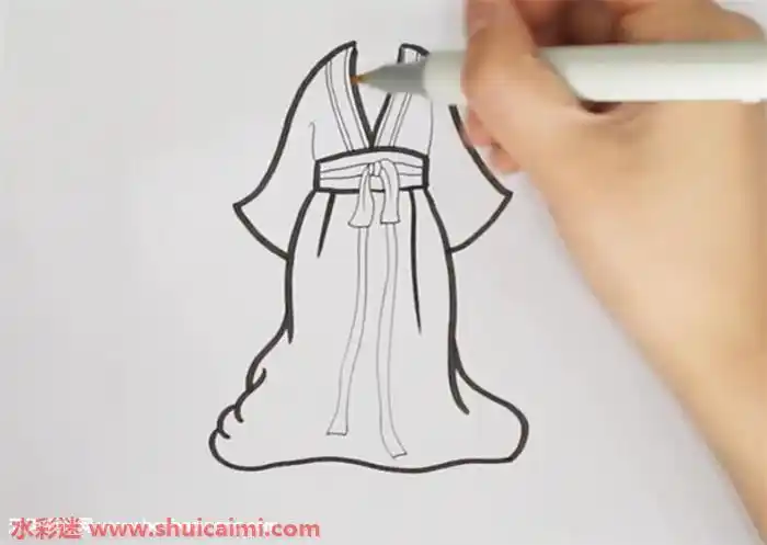 襦裙怎么画襦裙简笔画简单易画彩色