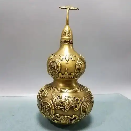 纯铜招财进宝葫芦摆件铜开盖葫芦家居玄关装饰福葫芦乔迁新居礼品