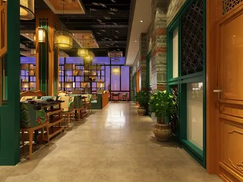 原生态餐馆装修设计样板间图片 绿色环保田园风格餐厅装修效果图200