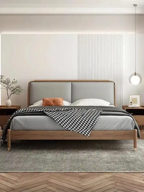 北欧白蜡木实木床双人婚床18米15m主卧室