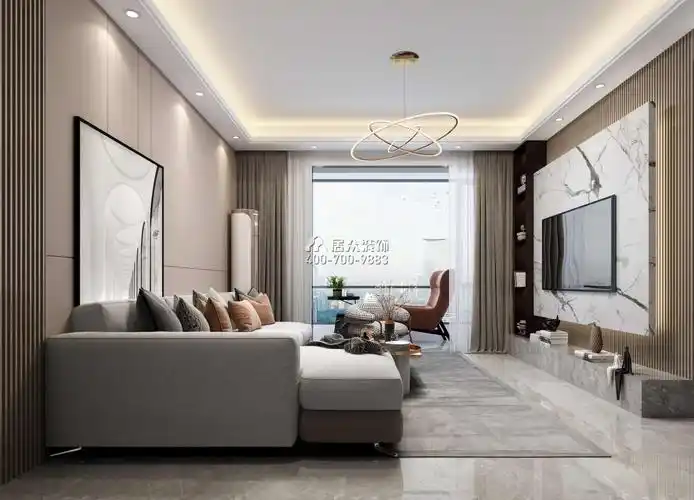 佳兆业中心100平方米现代简约风格平层户型封面装修效果图