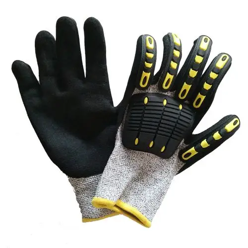 厂家直销5级防撞防切割防穿刺救援机械tpr手套 防砸耐磨防滑防油