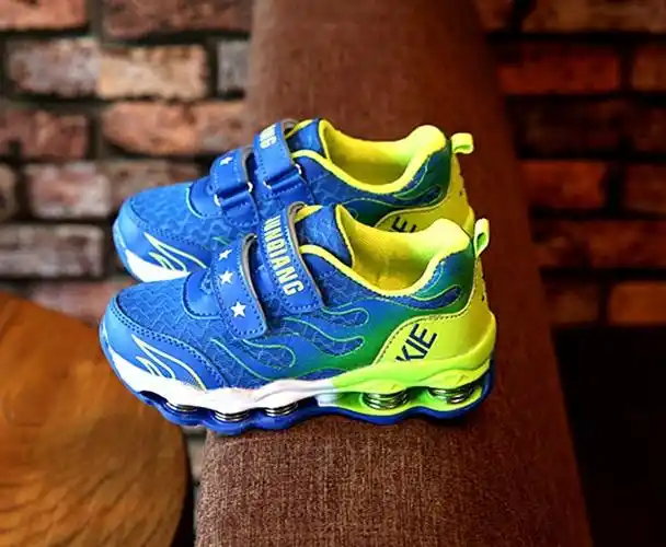 2018春新款弹簧鞋男童气垫减震儿童运动鞋中大童弹跳鞋轻便女童鞋_7折