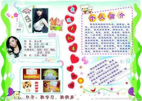 小学生自制个人名片图手抄报小学生手抄报