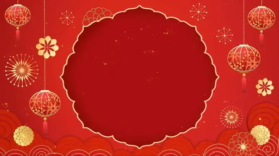 红色喜庆中国风剪纸风新年春节元宵ae视频背景中式背景