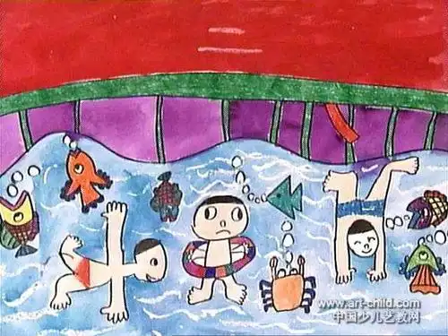 简笔画我爱玩水