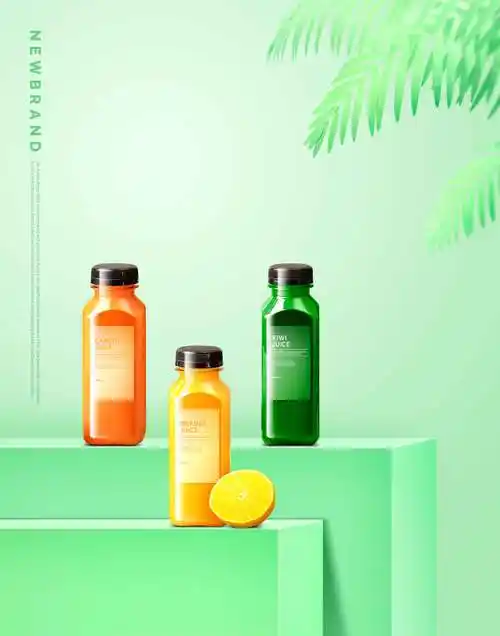 新品维生素果汁产品宣传海报设计模板 – 设计小咖