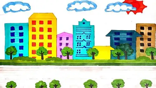 城市怎么画 - 简笔画 - 懂得