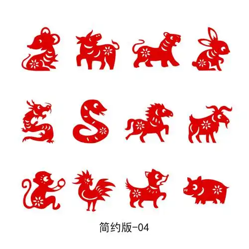 传统纸质镂空窗花剪纸十二生肖动物学校幼儿园儿童装饰教学贴纸画