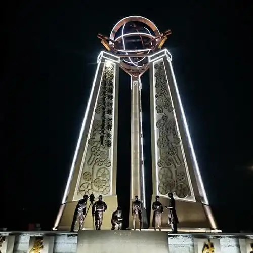 厂家拉丝面镜面不锈钢雕塑发光亮化园林景观耐候钢板金属雕塑小品