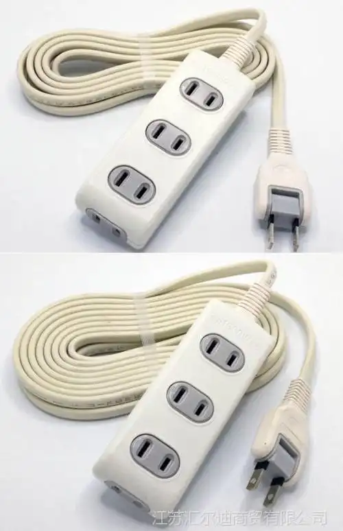 日本插线插排二两孔项插座板接拖线板美标超小巧便携折叠超薄插头