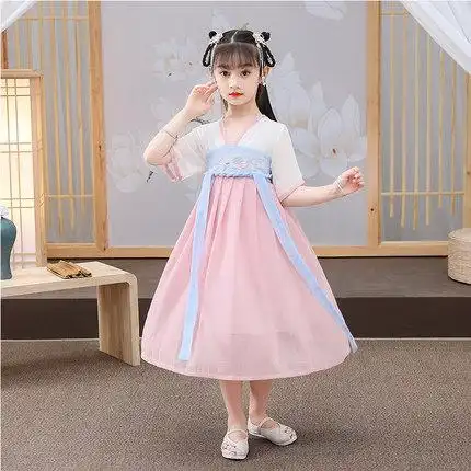 女童夏装短袖超仙中国风小童汉服