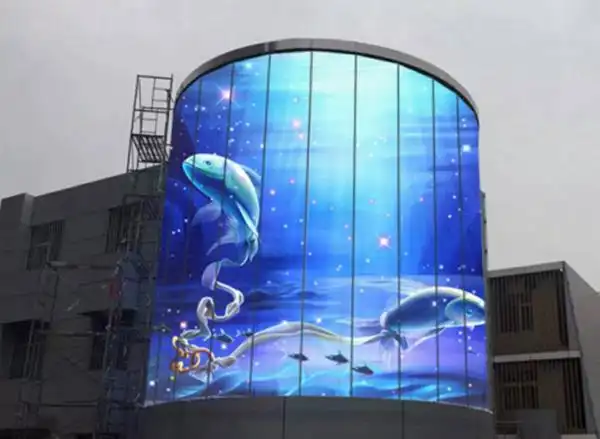 弯曲柔性屏在led显示屏行业中的应用-led透明屏【国佳光电】