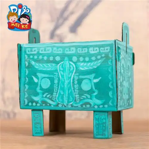 中国国风美术手工创意材料diy青铜宝鼎幼儿园手工创意粘贴类