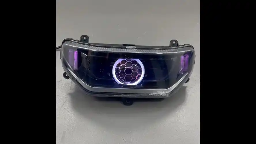 雅迪莱特电动车改装大灯app可调65瓦蜂窝透镜大灯总成变色定制