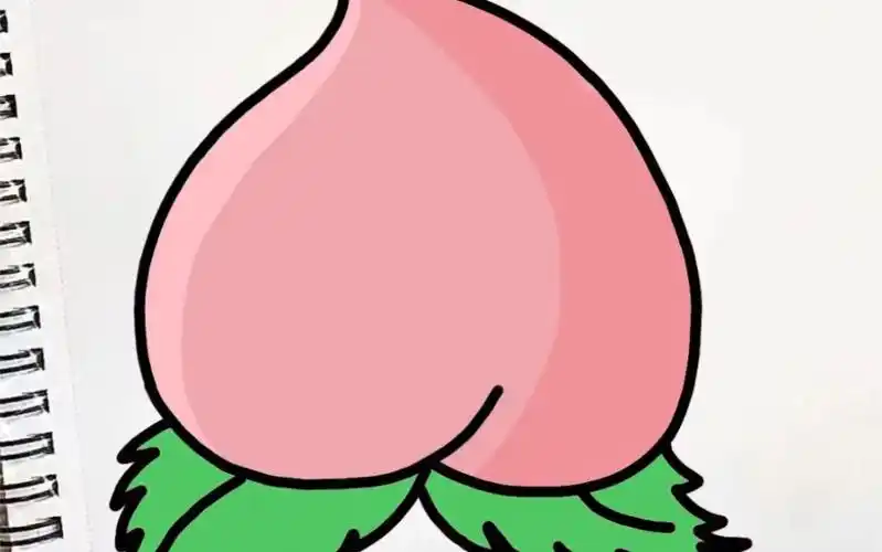 桃子99简笔画教程～没有甜甜的文案,只有酸酸甜甜的桃子,以及天天