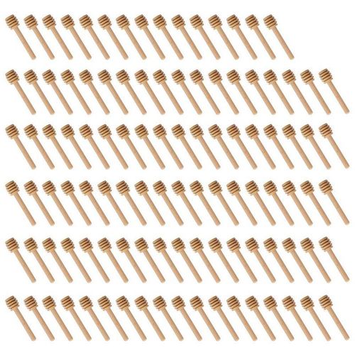 100 pack of mini 3 inch wood honey dipper sticks individuall