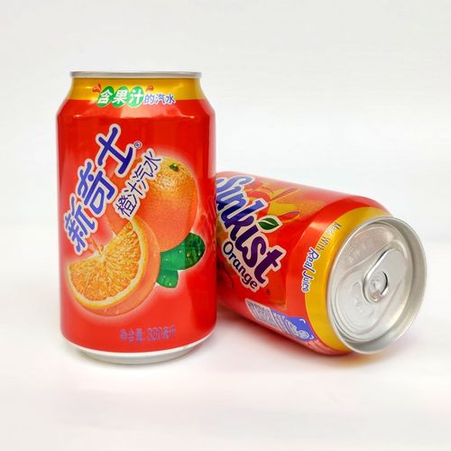 屈臣氏罐装新奇士橙汁汽水330ml24罐广东省包邮碳酸饮料