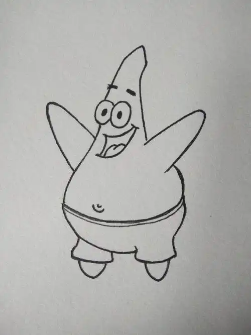 简单可爱的卡通简笔画大全派大星简笔画