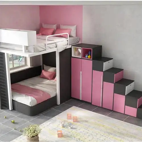 北岸定制儿童童子母床双层高低床上上下床衣柜高低