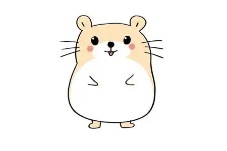 超萌可爱小仓鼠简笔画 卡通仓鼠简笔画彩色画法