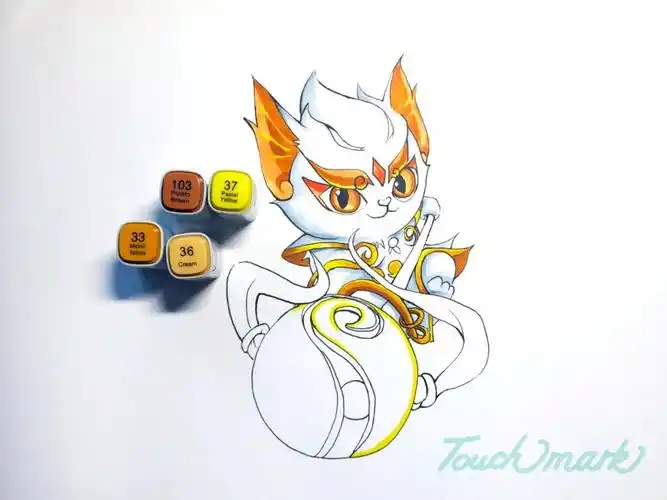 马克笔手绘—《京剧猫》·白糖