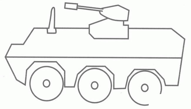 装甲车简笔画分解步骤图教程