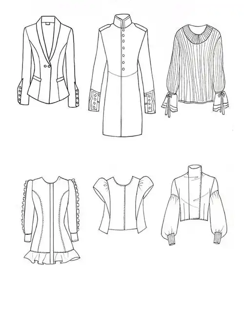 服装款式图袖子设计写生