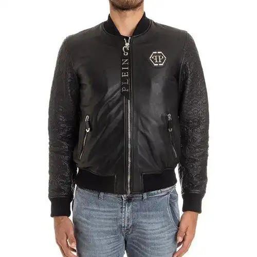 【17秋冬】 philipp plein/菲利普·普兰 男士皮衣 羊皮 时尚 个性