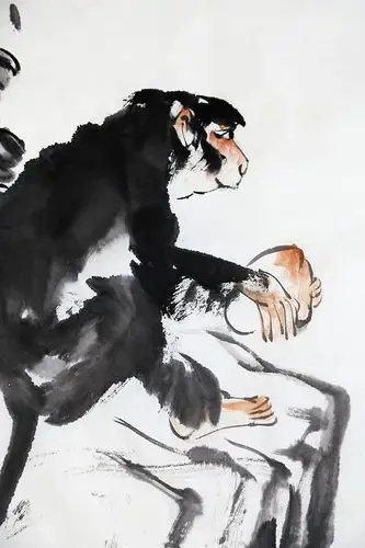 韦冰山《神猴献寿》广西省美协会员 实力派画家【墨华斋】