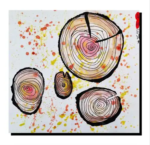 艺苗艺校&橙子美术2020年秋季美术创意班第九次课《年轮》