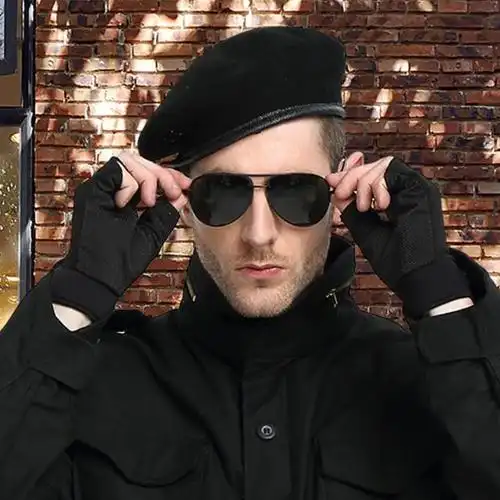 纯羊毛呢特种兵英伦黑色贝雷帽男女秋冬季敢死队2户帽子